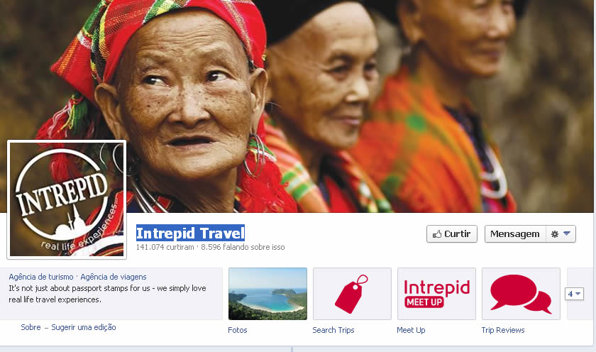 páginas do Facebook Intrepid-Travel