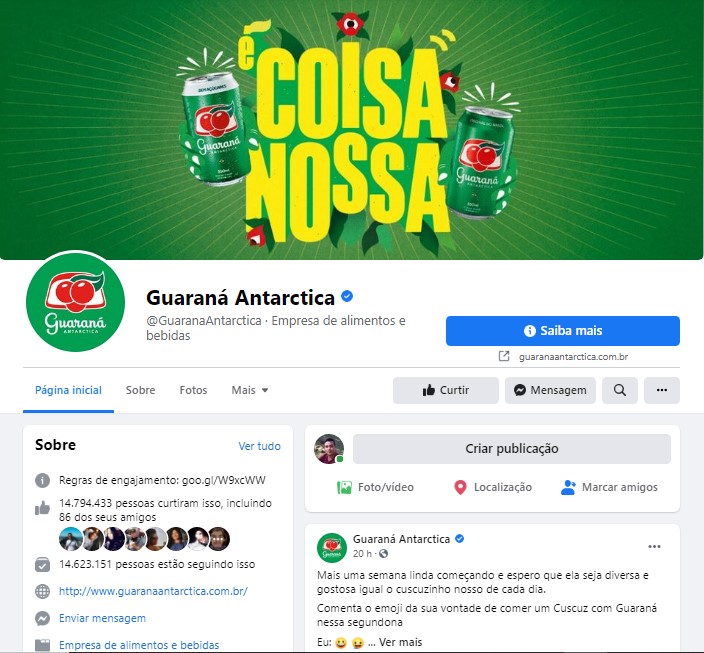 página do Facebook - Guaraná Antártica 2021